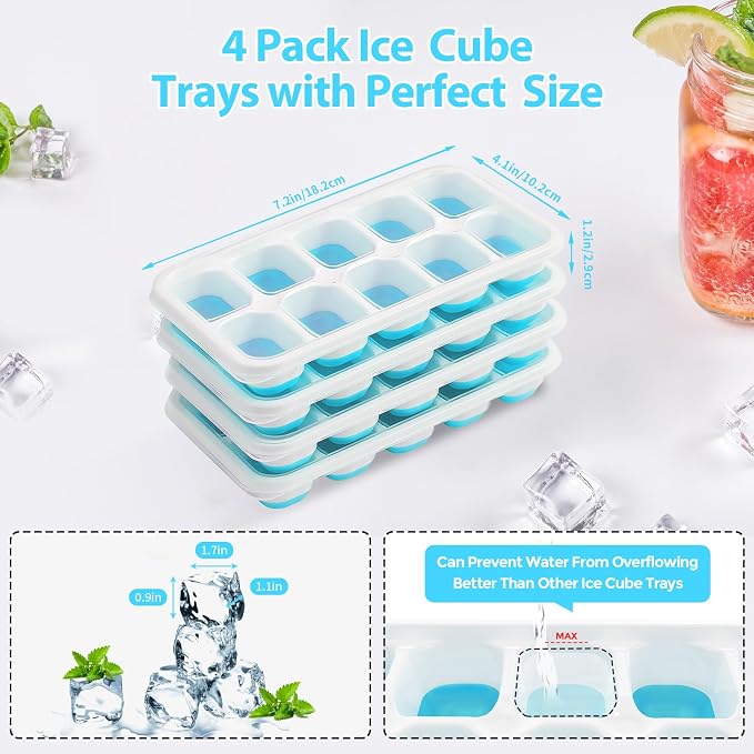 DOQAUS Ice Cube Tray with Lids - Image 4