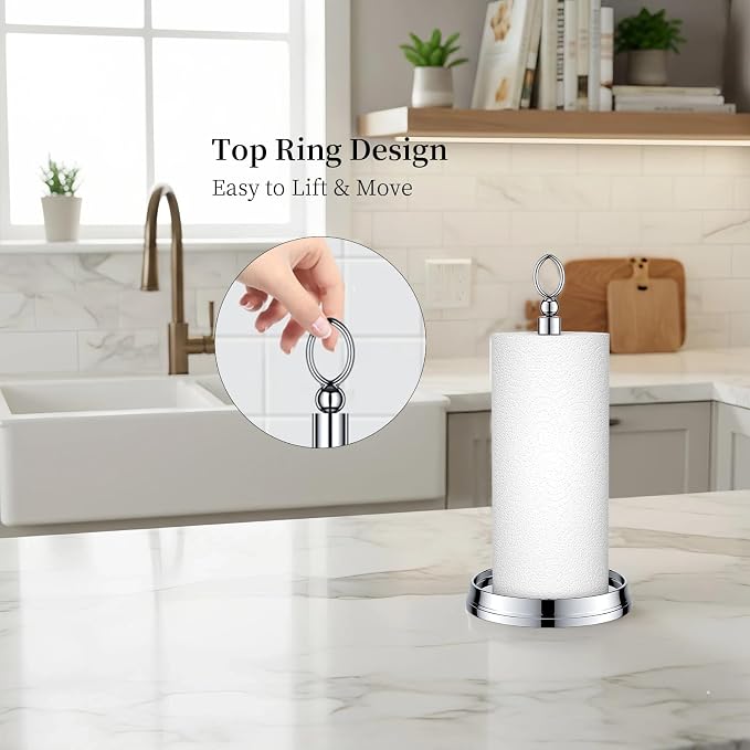 KASUNTO Paper Towel Holder Steel Paper Holder countertop，Black Paper Towel - Image 2