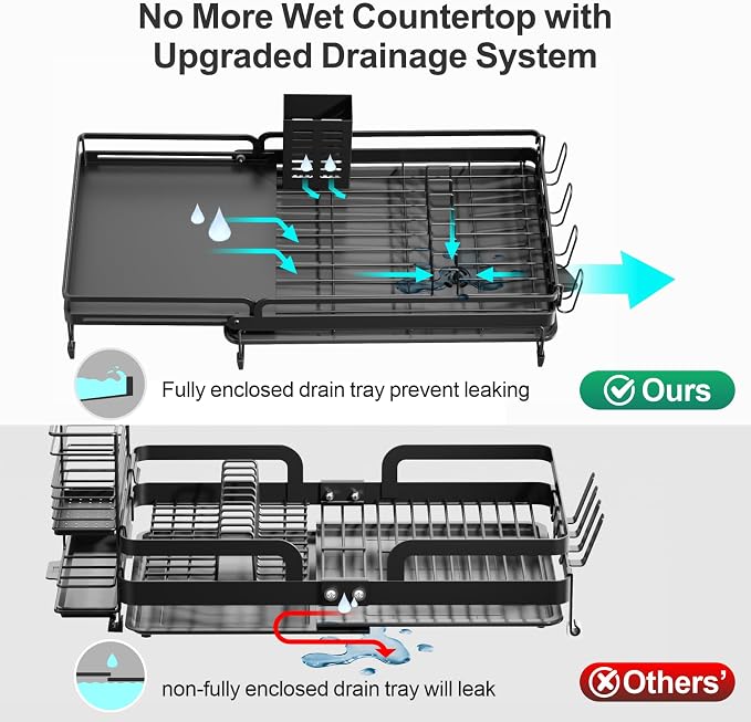 GSlife Large Expandable Dish Drying Rack - Image 6