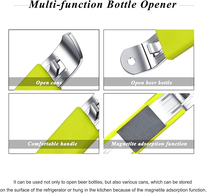 3 Pieces Magnetic Bottle Openers Can Opener Classic Beer Opener Stainless Steel - Image 2