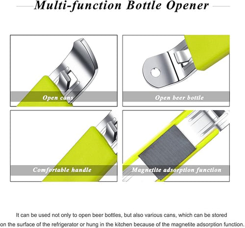 3 Pieces Magnetic Bottle Openers Can Opener Classic Beer Opener Stainless Steel - Image 2