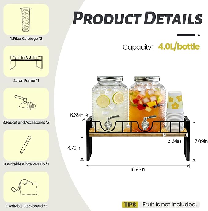 Hassky Extra Wider Glass Drink Dispensers - Image 8