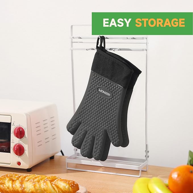 GEEKHOM BBQ Gloves Heat Resistant Oven Mitts - Image 7