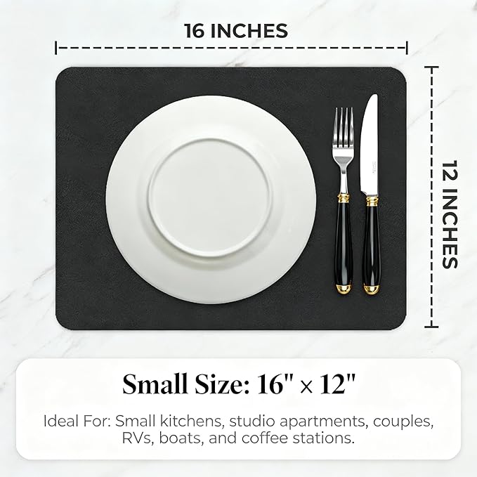 Dish Drying Mat Super Absorbent – 16" x 12" Coffee Mat - Image 4
