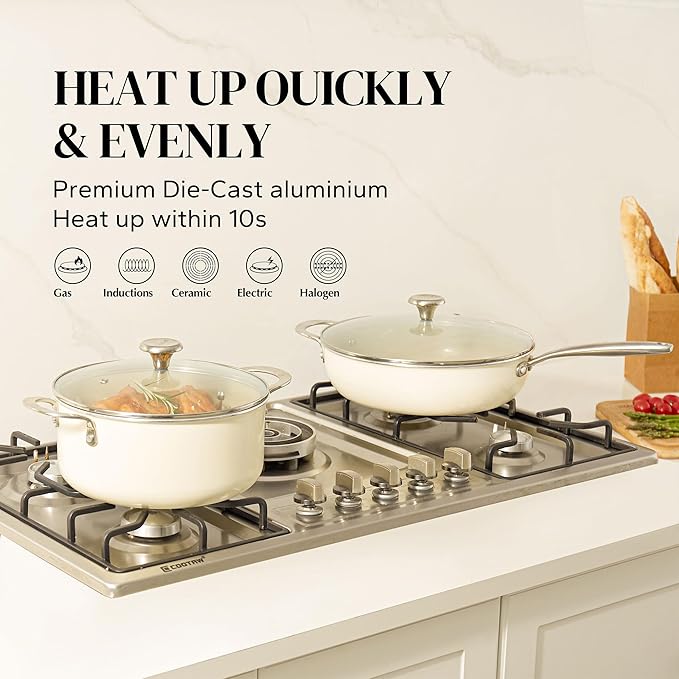 Redchef Ceramic Nonstick Cookware Set, Induction Cookware - Image 5
