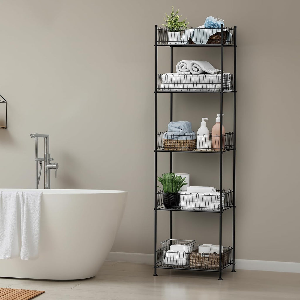 5 Tier Water Bottle Storage Rack Freestanding Metal Water Bottle