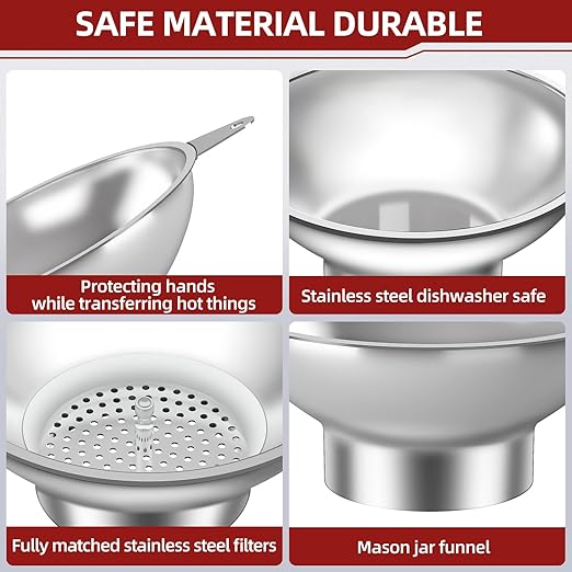 Serinar Stainless Steel Metal Canning Funnel - Image 3