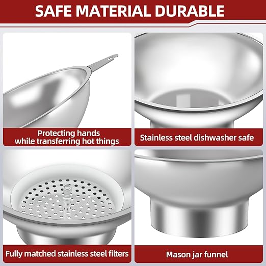 Serinar Stainless Steel Metal Canning Funnel - Image 3