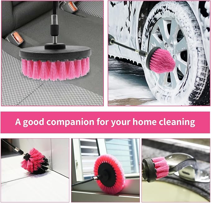 8 Pcs Drill Brush Attachment Set, Power Cleaning Scrub Brush Kit - Image 6