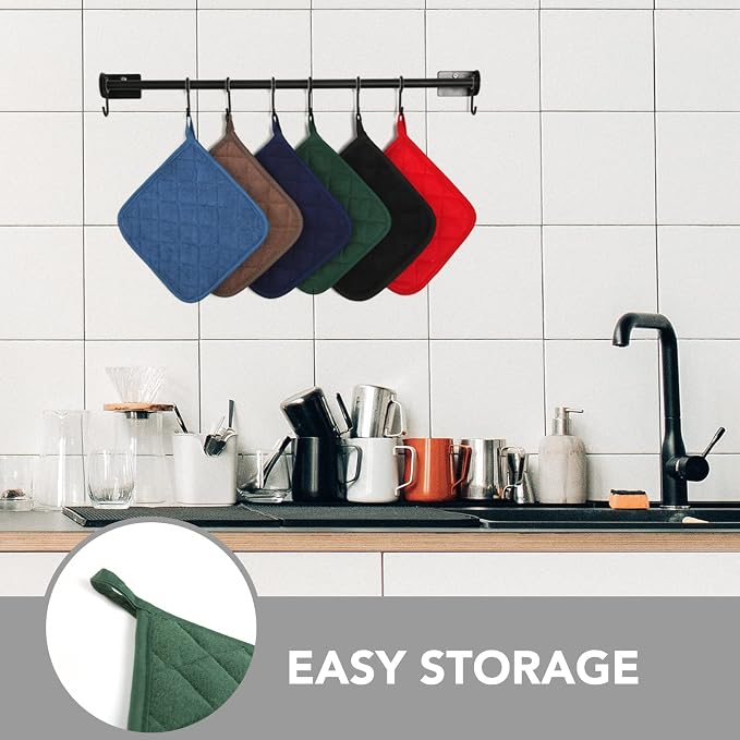 Joyhalo 4 Pack Pot Holders for Kitchen, Cotton Oven Holder - Image 6