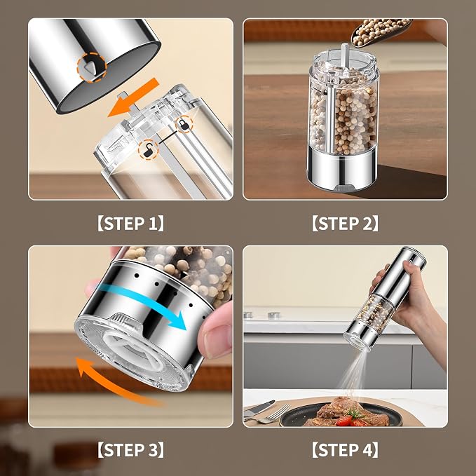 Rechargeable Salt & Pepper Grinder Set - Image 3