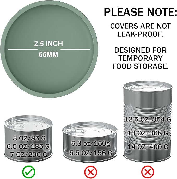 OHMO 2 Pack Cat Food Can Lids, Small Size Silicone Pet Food Can Lids Covers - Image 2