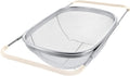 AJIODA Over The Sink Colander, 6 Quarts Stainless Steel Oval Colander by AJIODA