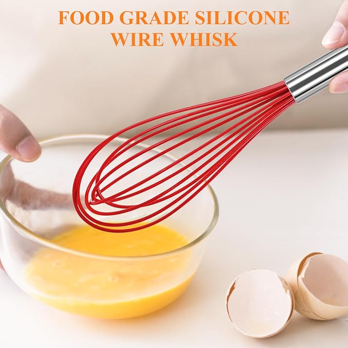 NileHome Whisk Commercial Stainless Steel wisk & Silicone Non-Stick Coated - Image 5