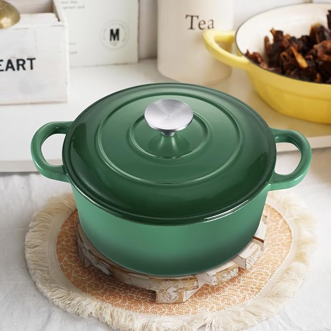TeamFar Enameled Cast Iron Dutch Oven - 3QT Small Dutch Oven Pot - Heavy Duty - Image 7