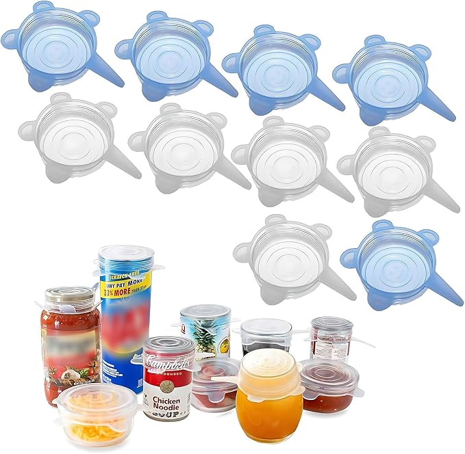 Silicone Can Lids, Reusable Silicone Stretch Lids by Adpartner