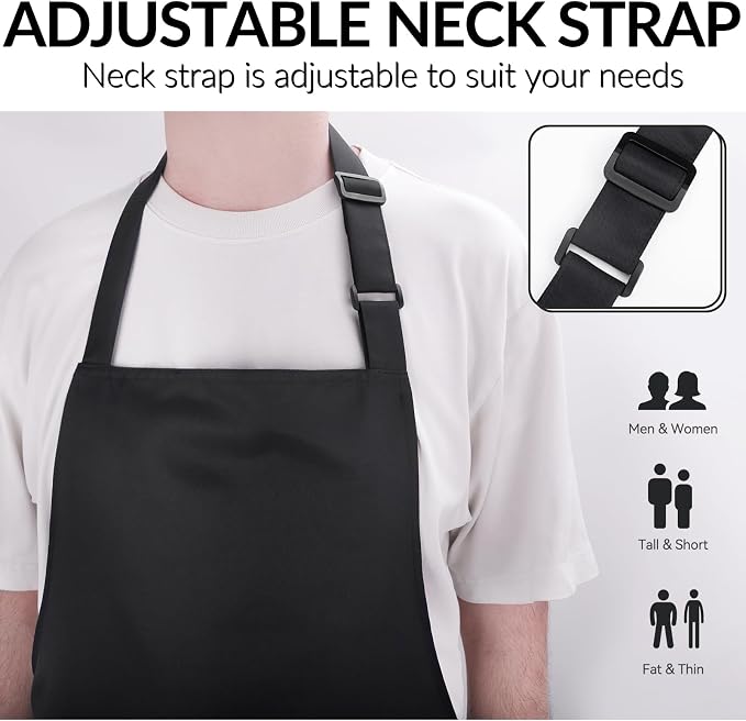 Large Chef Apron for Men and Women, Cooking Kitchen Aprons - Image 2