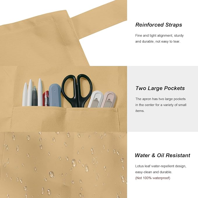 15 Pcs Adult Aprons Bulk with Pockets Adjustable Bib Chef Apron - Image 2
