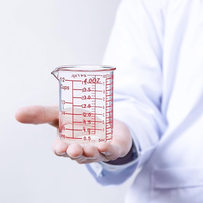 120 ML/4OZ High Borosilicate Glass Measuring Cup-V-Shaped Spout, Glass - Image 8