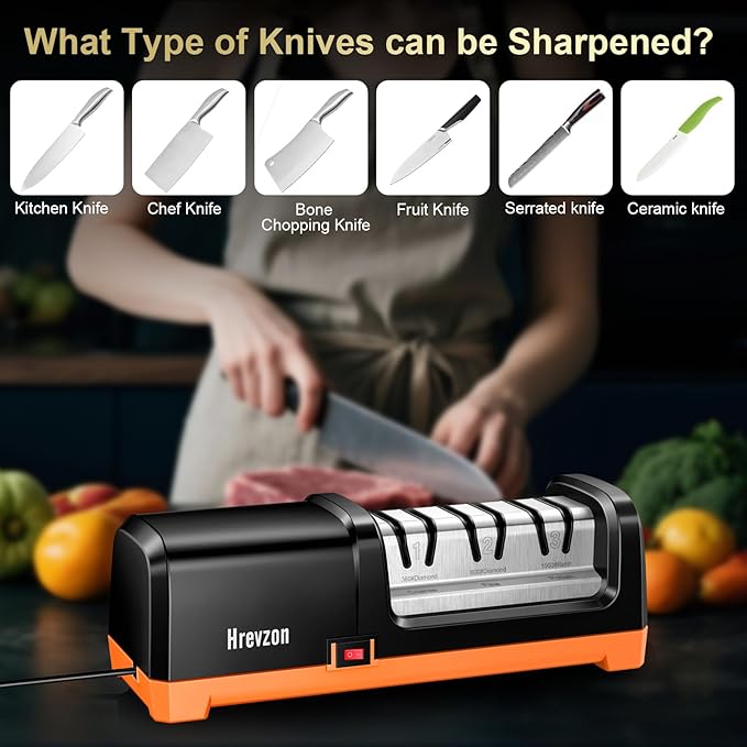 Knife Sharpener Electric for Kitchen Knives, - Image 6