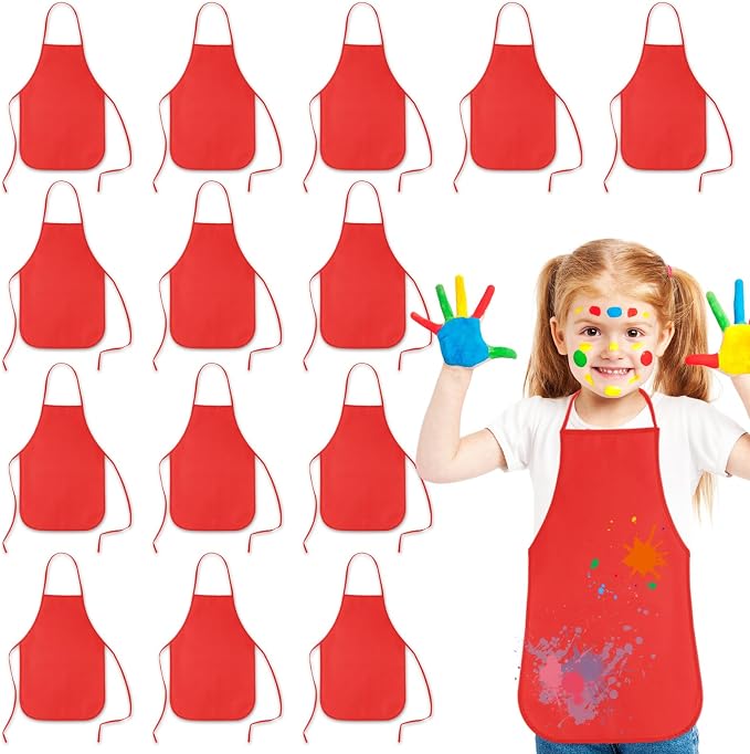 KUUQA 16/24/30/36/40Pcs Kids Apron Painting Aprons by KUUQA