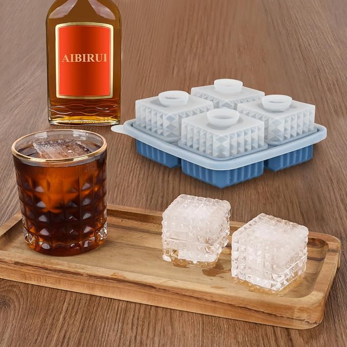 2 Pack Whiskey Ice Cubes Mold, Silicone Ice Cube Trays - Image 6