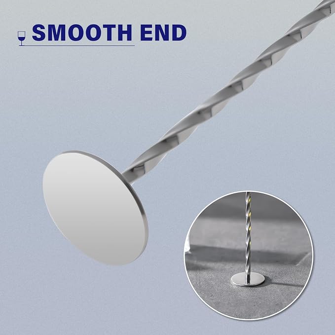 BRIOUT 2 Pcs Bar Spoon, 12 Inches Long Handle Drink Stirrer, Stainless Steel - Image 5