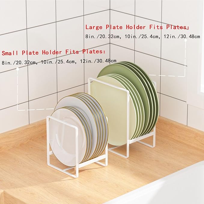 Metal Drying Rack, 3 Pack Inside Cabinet Plate Holders Organizers, Upright Dish - Image 5