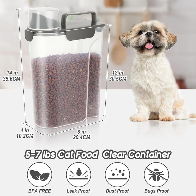 LEAWALK 5-7Lbs Cat Dog Pet Food Storage Container - Image 2