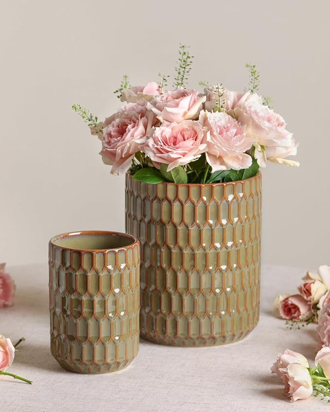 Utensil Holder, 7.5"+5.3" Ceramic Kitchen Utensil Holder - Image 2
