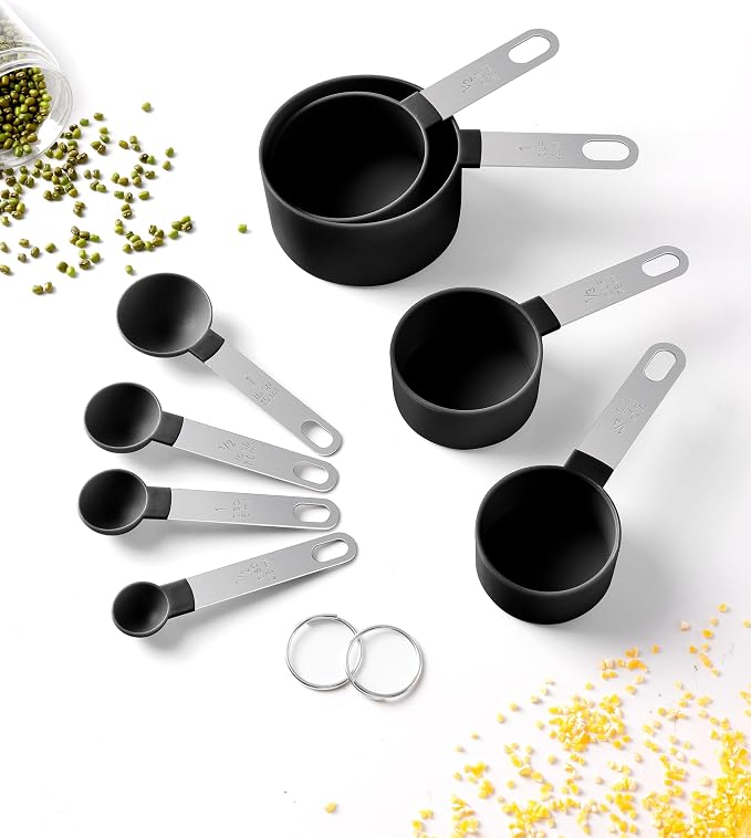 Measuring Cups and Spoons Set of 8 Pieces, nesting measuring cups - Image 3