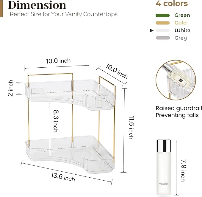 Aveniee Corner Bathroom Counter Organizer, Bathroom Countertop Shelf Makeup - Image 5