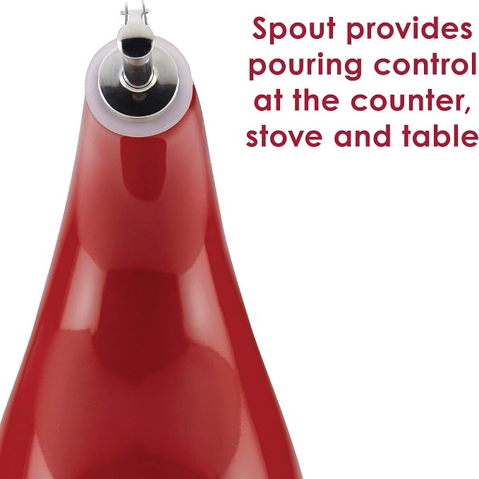 Rachael Ray Solid Glaze Ceramics EVOO Olive Oil Bottle Dispenser - Image 5