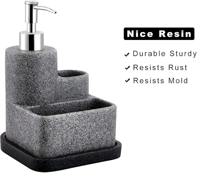 ZCCZ Black Soap Dispenser with Sponge Holder, Kitchen Soap Dispenser Pump - Image 8