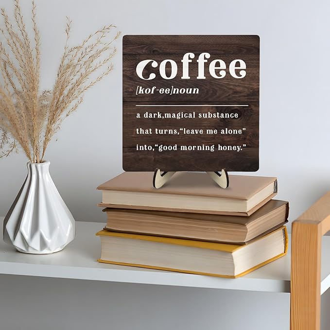 Coffee Bar Sign Plaque, Coffee Bar Accessories, Vintage Cafe Bar Plaque Desk - Image 8