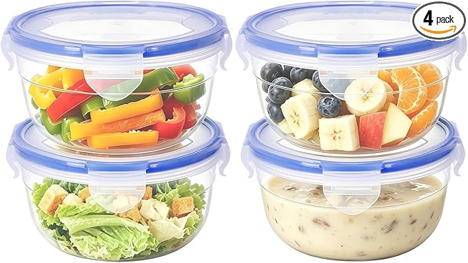 KIGI 4 PACK 20oz Plastic Round Bowls by KIGI