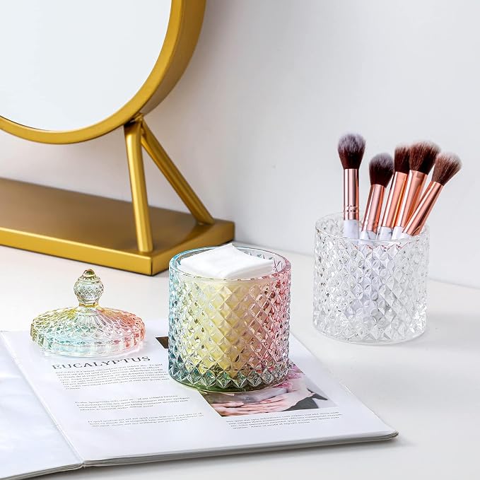 rejomiik Qtip Holder Glass Apothecary Jars - Image 3