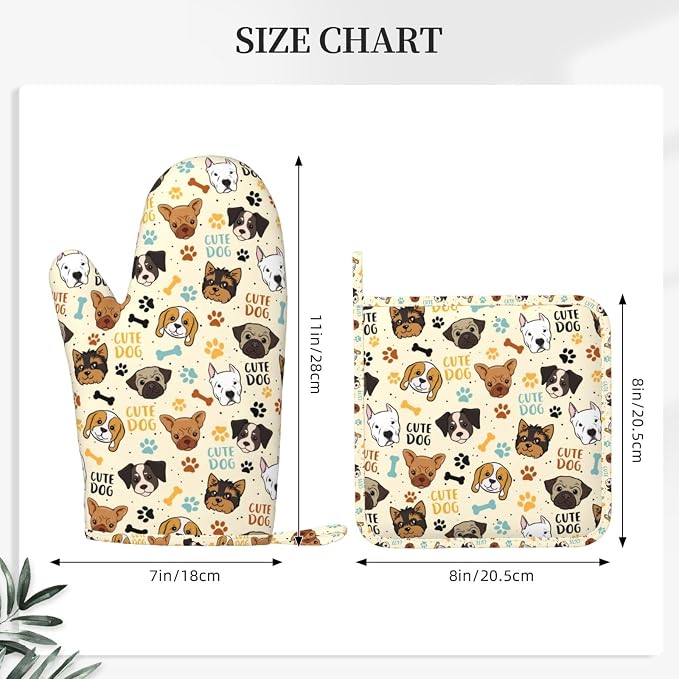 Cute Dog Oven Mitts and Pot Holders Set - Image 4