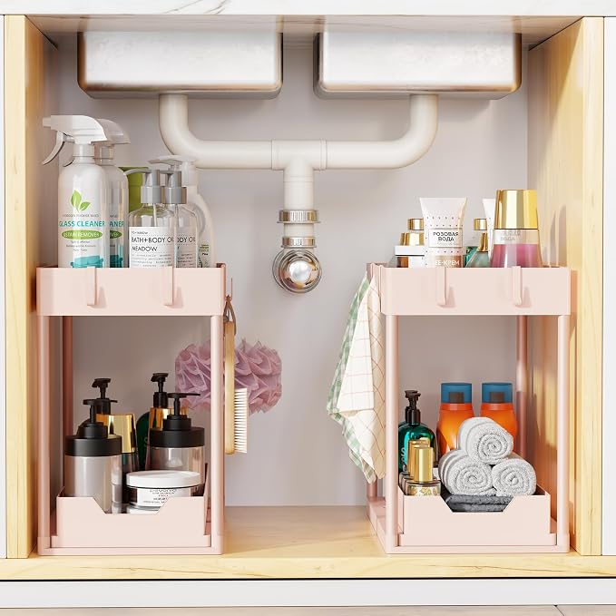 Simple Trending Under Sink Organizer 2 Pack, Sink Pull-Out Sliding Storage - Image 7