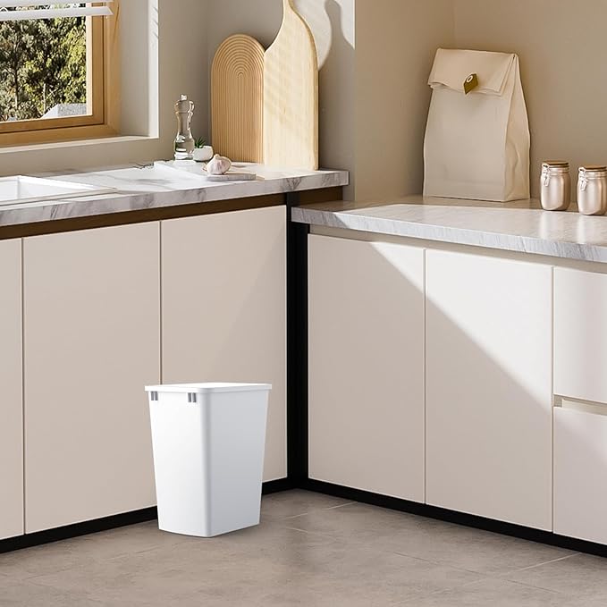 ROOMTEC 35QT Kitchen Trash Can, Sturdy and Lightweight Slim Trash Can, Trash - Image 5