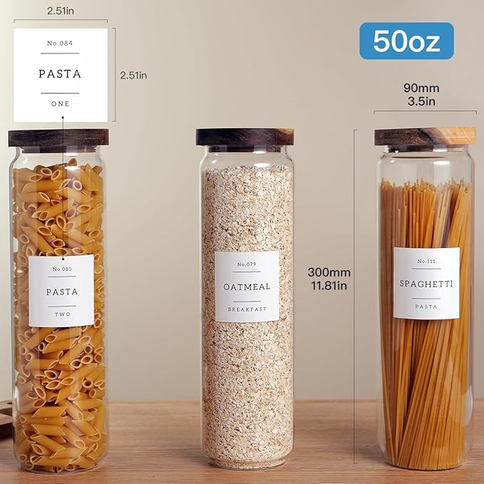CZZGSM 3 Set Glass Pantry Storage Jars - 50oz Thicken Glass Kitchen Canisters - Image 4