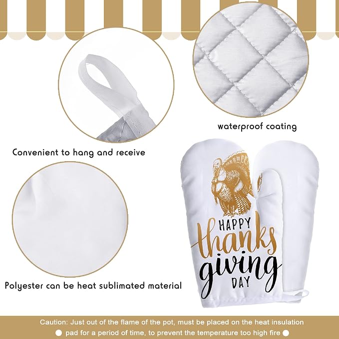 Patelai 6 Pieces Blank Sublimation Oven Mitts Set Include Blank Sublimation - Image 6