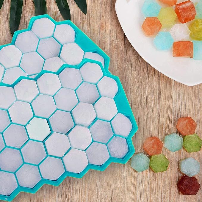 Azyh Ice Cube Trays with Lid, 2 Pack Silicone Ice Cube Trays with Lid-37 Grid - Image 4