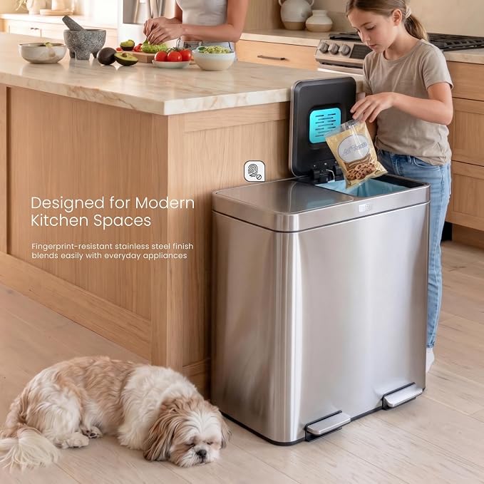 Home Zone Living 16 Gallon Kitchen Trash Can - Image 4