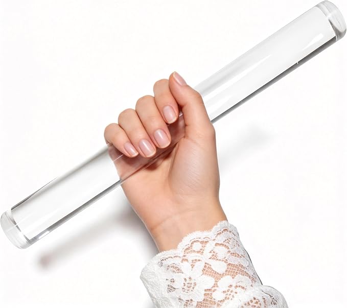 Polymer Clay Roller Tools, 11.8" Acrylic Clay Roller Clear Rolling Pin by DIYOOHOMY