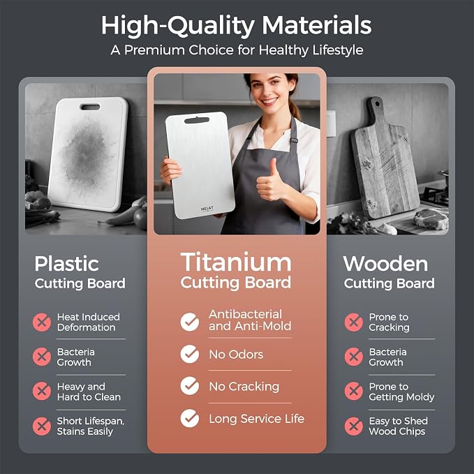 Titanium Cutting Board Set of 3, 100% Pure Titanium Cutting Boards - Image 4