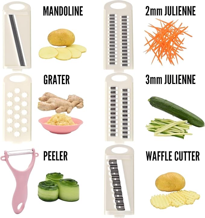 NACOLUS Mandoline Slicer for Kitchen Slicer Vegetable Cutter 5 In 1 Veggie - Image 3