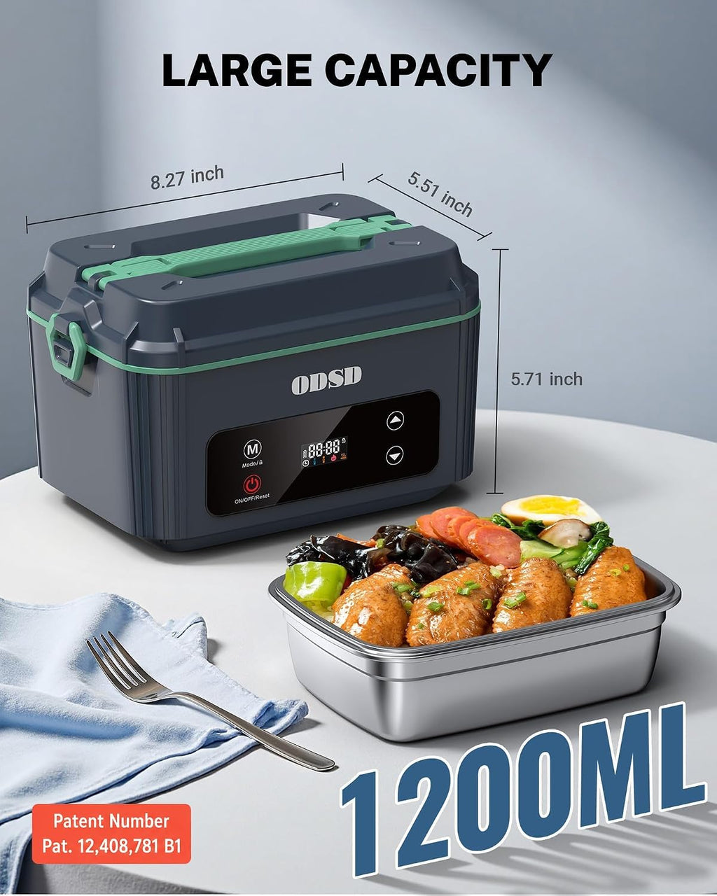 Cordless Electric Lunch Box for Adults, Heated Lunch Box