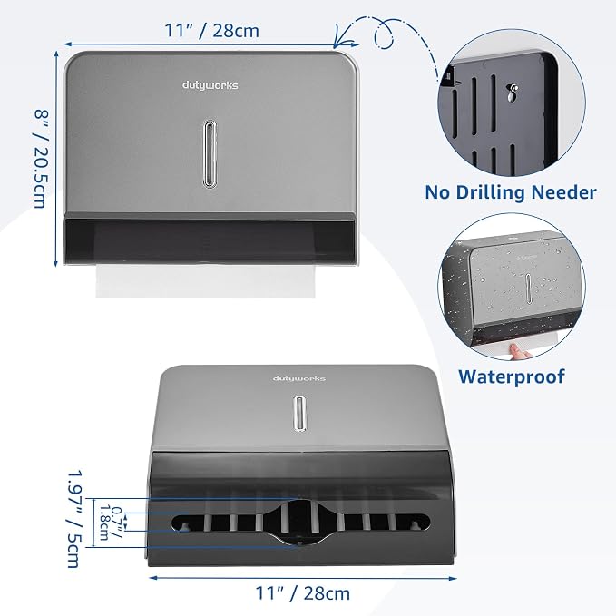 Paper Towel Dispenser Wall Mount, Large Capacity 200 Sheets, No Drilling - Image 4