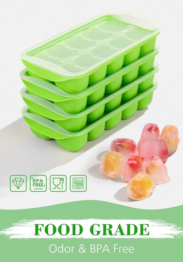 DOQAUS Ice Cube Tray with Lid and Bin - Image 5